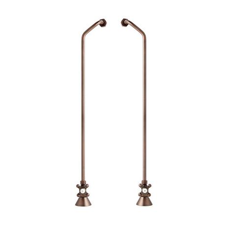 Double Offset Tub Supplies with Cross Handle Valves for Copper Pipe