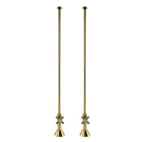 Deck-Mount Supply With Cross-Handle Stops for Threaded Pipe