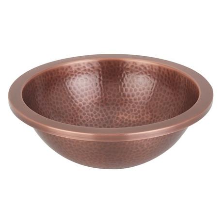 14" Rozel Undermount Round Hammered Copper Sink