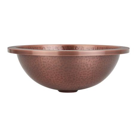 14" Rozel Undermount Round Hammered Copper Sink