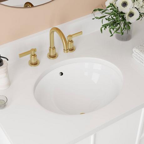 18" Oval Porcelain Undermount Bathroom Sink - White