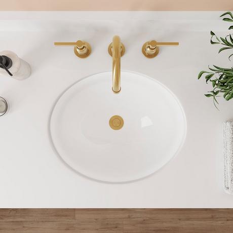 18" Oval Porcelain Undermount Bathroom Sink - White