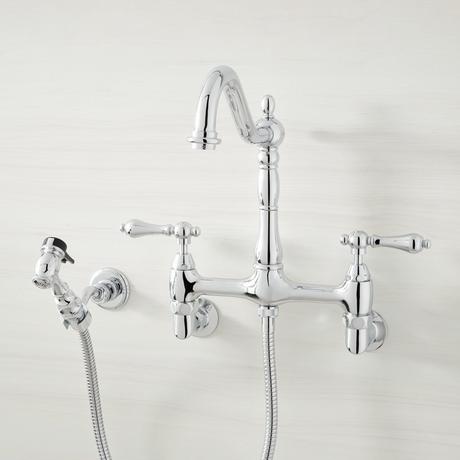 Felicity Wall-Mount Kitchen Faucet with Side Spray
