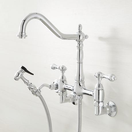 Felicity Wall-Mount Kitchen Faucet with Side Spray