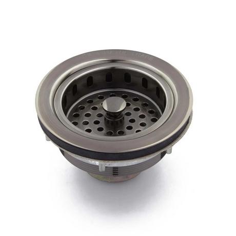 3-1/2" Kitchen Sink Basket Strainer - Brushed Nickel