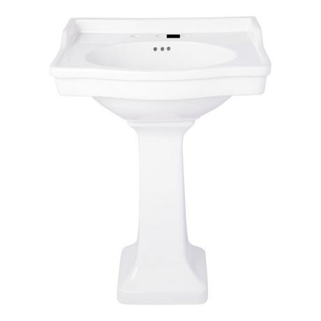 Cierra Porcelain Pedestal Sink - 8" Centers - White