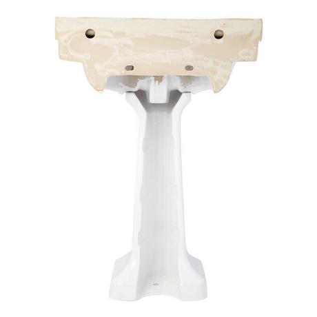 Cierra Porcelain Pedestal Sink - 8" Centers - White