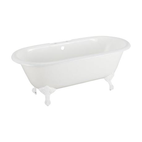 60" Sanford Cast Iron Clawfoot Tub - 7" Tap Holes - Imperial Feet