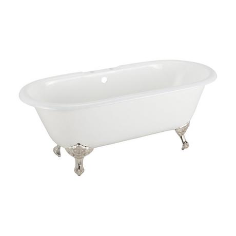 66" Sanford Cast Iron Clawfoot Tub - 7" Tap Holes - Imperial Feet