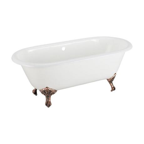 66" Sanford Cast Iron Clawfoot Tub - Rolled Rim - Imperial Feet