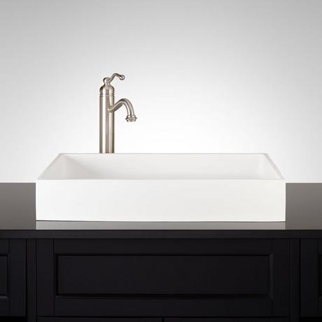 24" Cosima Rectangular Matte Solid Surface Vessel Sink