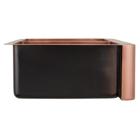 36" Vine Design Double-Bowl Copper Farmhouse Sink