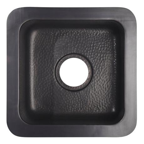 15" Merrick Dark Antique Hammered Copper Sink