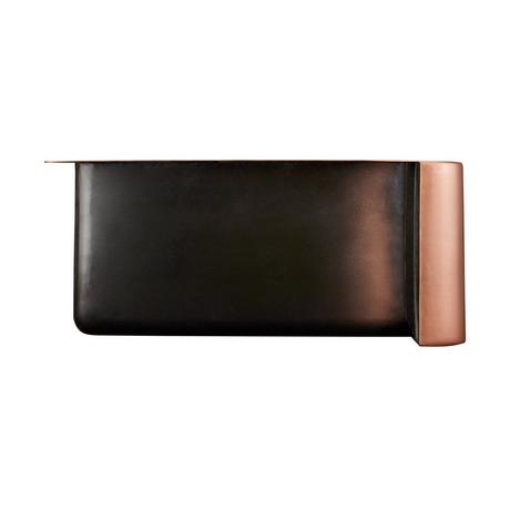 33" Vine Design 60/40 Offset Double-Bowl Copper Farmhouse Sink