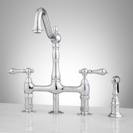 Bellevue Bridge Kitchen Faucet With Sprayer - Lever Handles
