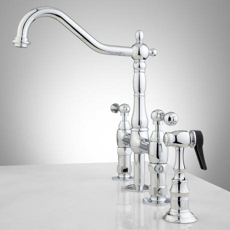 Bellevue Bridge Kitchen Faucet With Sprayer - Lever Handles