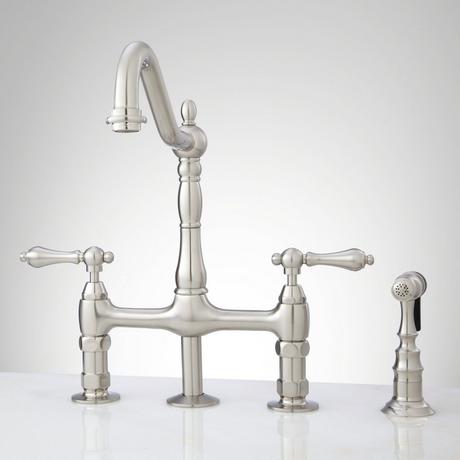 Bellevue Bridge Kitchen Faucet With Sprayer - Lever Handles