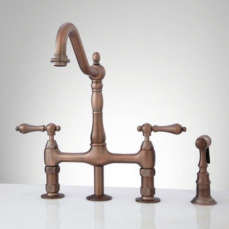 Bellevue Bridge Kitchen Faucet With Sprayer - Lever Handles