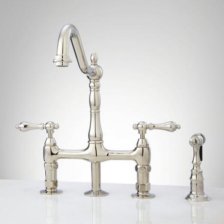 Bellevue Bridge Kitchen Faucet With Sprayer - Lever Handles