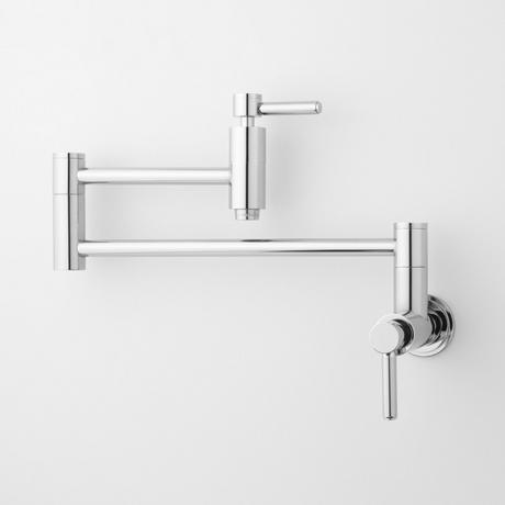 Contemporary Retractable Wall-Mount Pot Filler Faucet
