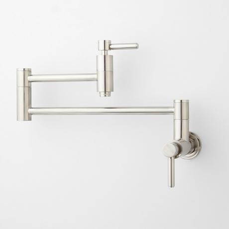 Contemporary Retractable Wall-Mount Pot Filler Faucet