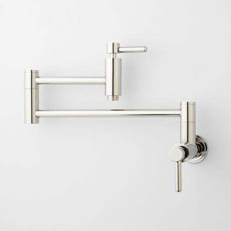 Contemporary Retractable Wall-Mount Pot Filler Faucet