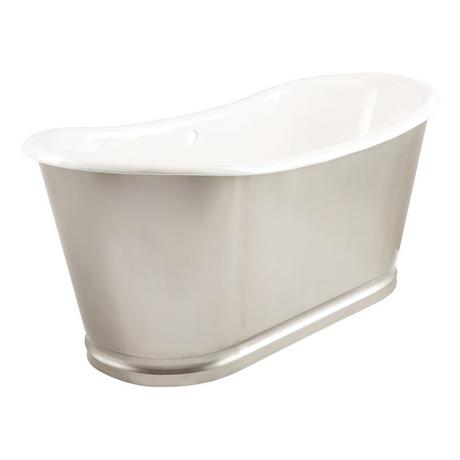 66" Dorset Bateau Cast Iron Skirted Tub - Stainless Steel Skirt