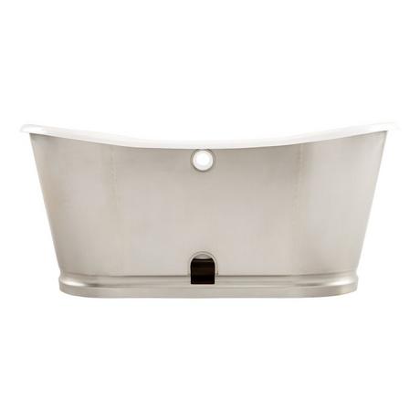 66" Dorset Bateau Cast Iron Skirted Tub - Stainless Steel Skirt