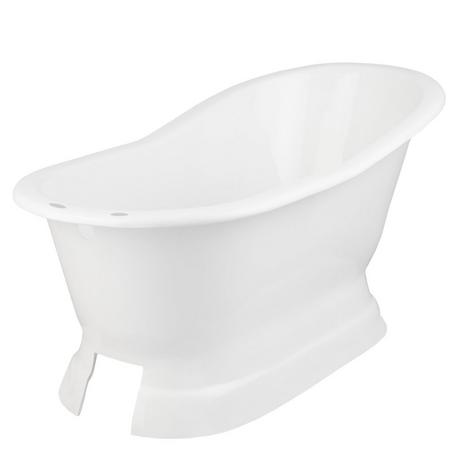 68" Ryan Cast Iron Slipper Pedestal Tub - 7" Rim Holes