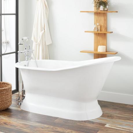 68" Ryan Cast Iron Slipper Pedestal Tub - 7" Rim Holes