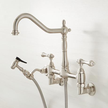 Felicity Wall-Mount Kitchen Faucet with Side Spray