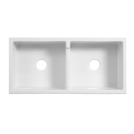 39" Risinger Double-Bowl Fireclay Farmhouse Sink - White