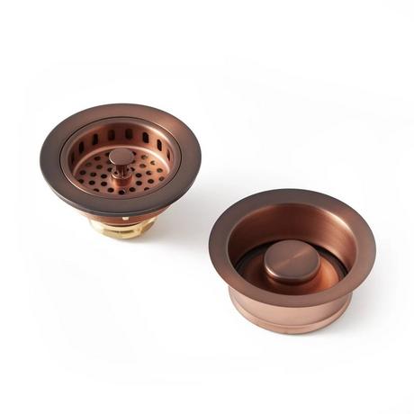 Kitchen Sink Drain Set - Basket Strainer & Disposer Flange and Stopper
