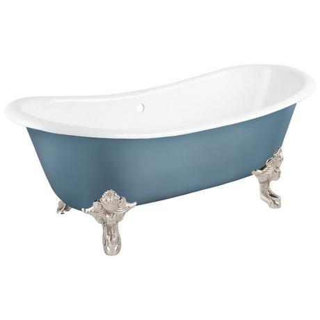 72" Lena Cast Iron Tub - Slate Blue - Monarch Feet