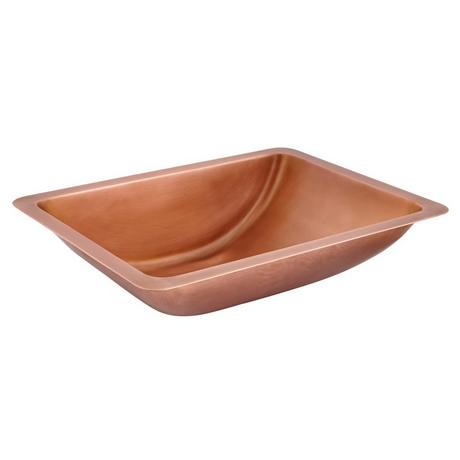 Undermount Rectangular Copper Sink - Smooth - Antique Copper Patina