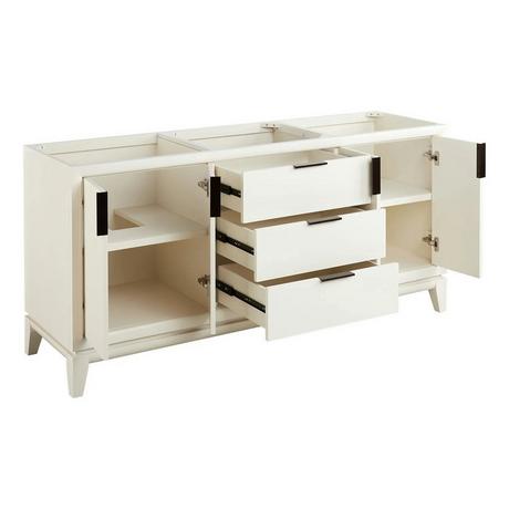 72" Talyn Mahogany Double Vanity for Undermount Sinks - Soft White