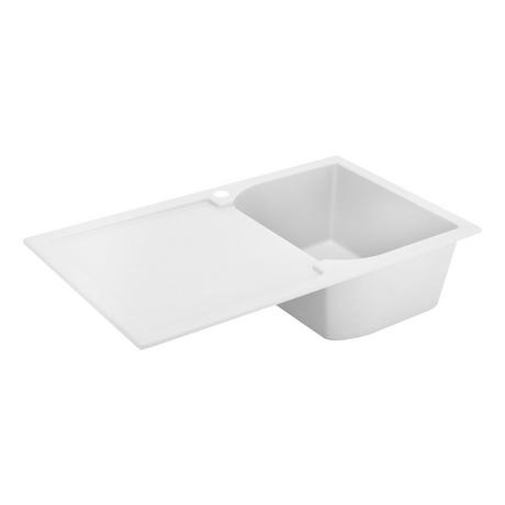 34" Allardt Drop-In Granite Composite Sink with Drainboard - Cloud White