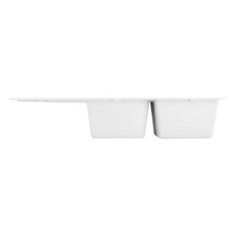 46" Tansi Double-Bowl Drop-In Sink with Drain Board - Cloud White