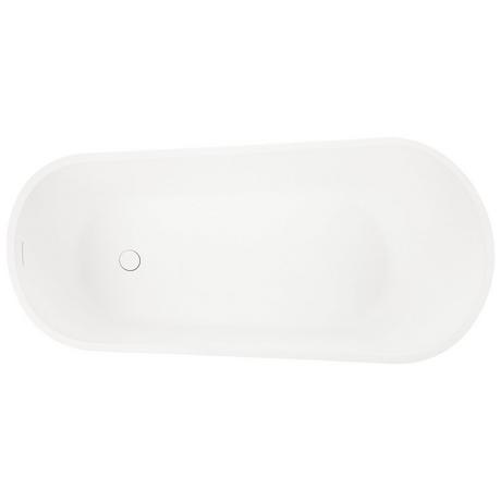 66" Sheba Solid Surface Freestanding Tub - Integral Overflow & White Drain - Matte Finish