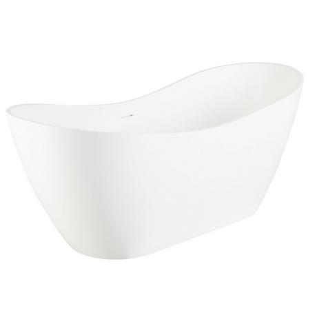 72" Sheba Solid Surface Freestanding Double Slipper Tub - Matte Finish