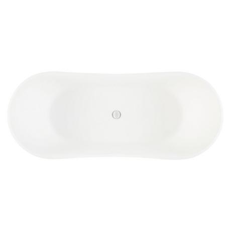 72" Sheba Solid Surface Freestanding Double Slipper Tub - Matte Finish