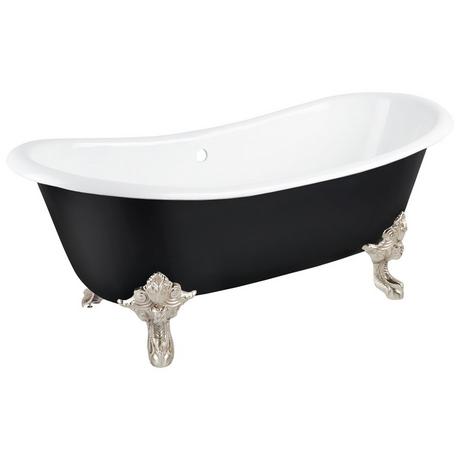 72" Lena Cast Iron Clawfoot Tub - Black - Monarch Imperial Feet