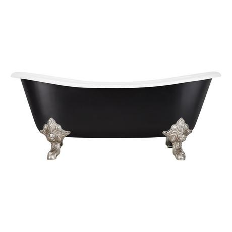 72" Lena Cast Iron Clawfoot Tub - Black - Monarch Imperial Feet