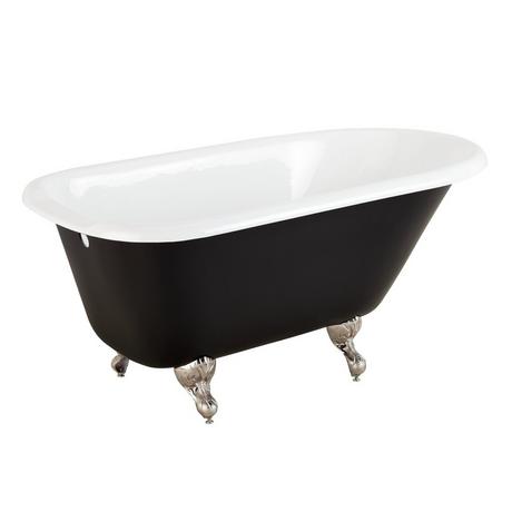 54" Miya Cast Iron Clawfoot Tub - Black - Ball & Claw Feet