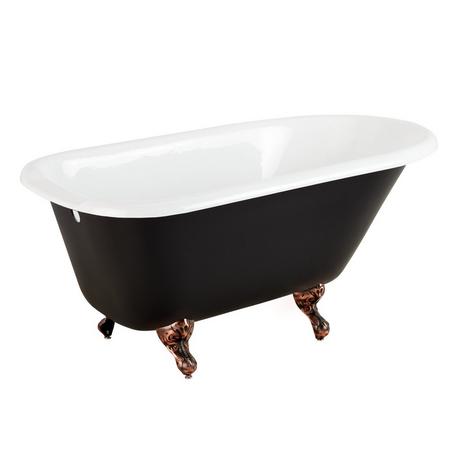 54" Miya Cast Iron Clawfoot Tub - Black - Ball & Claw Feet