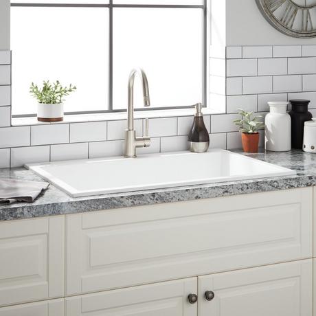 33" Algren Drop-In Granite Composite Sink - Cloud White