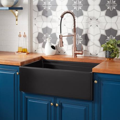 30" Brumfield Fireclay Farmhouse Sink - Matte Black
