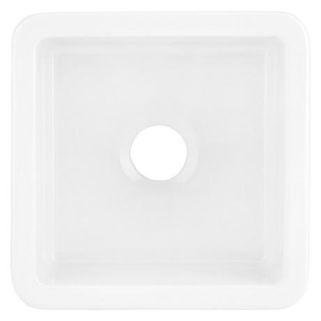 18" Derin Square Undermount Fireclay Prep Sink - White