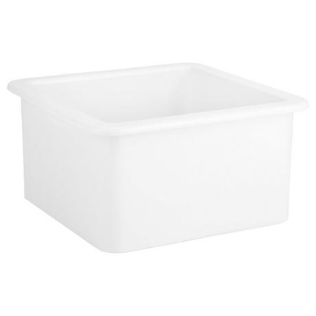 18" Derin Square Drop-In Fireclay Prep Sink - White
