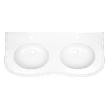 46" Adler Double-Bowl Porcelain Wall-Mount Bathroom Sink